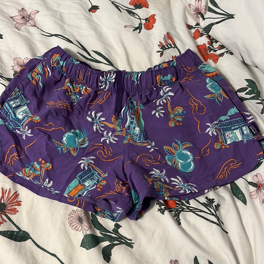 purple patterned barely baggies
